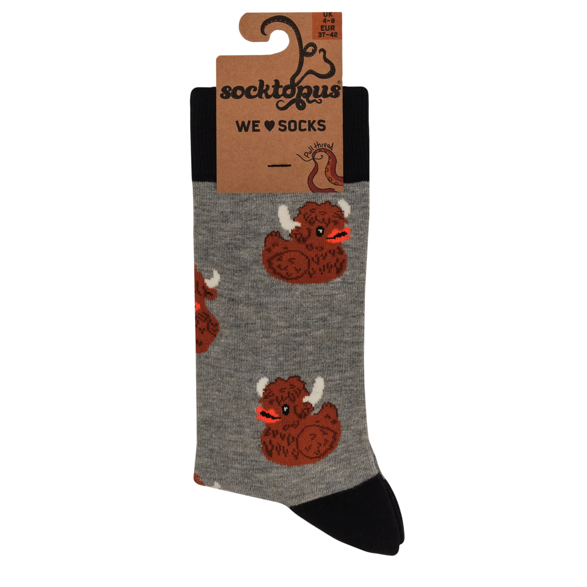 Highland Coo Rubber Duck Socks