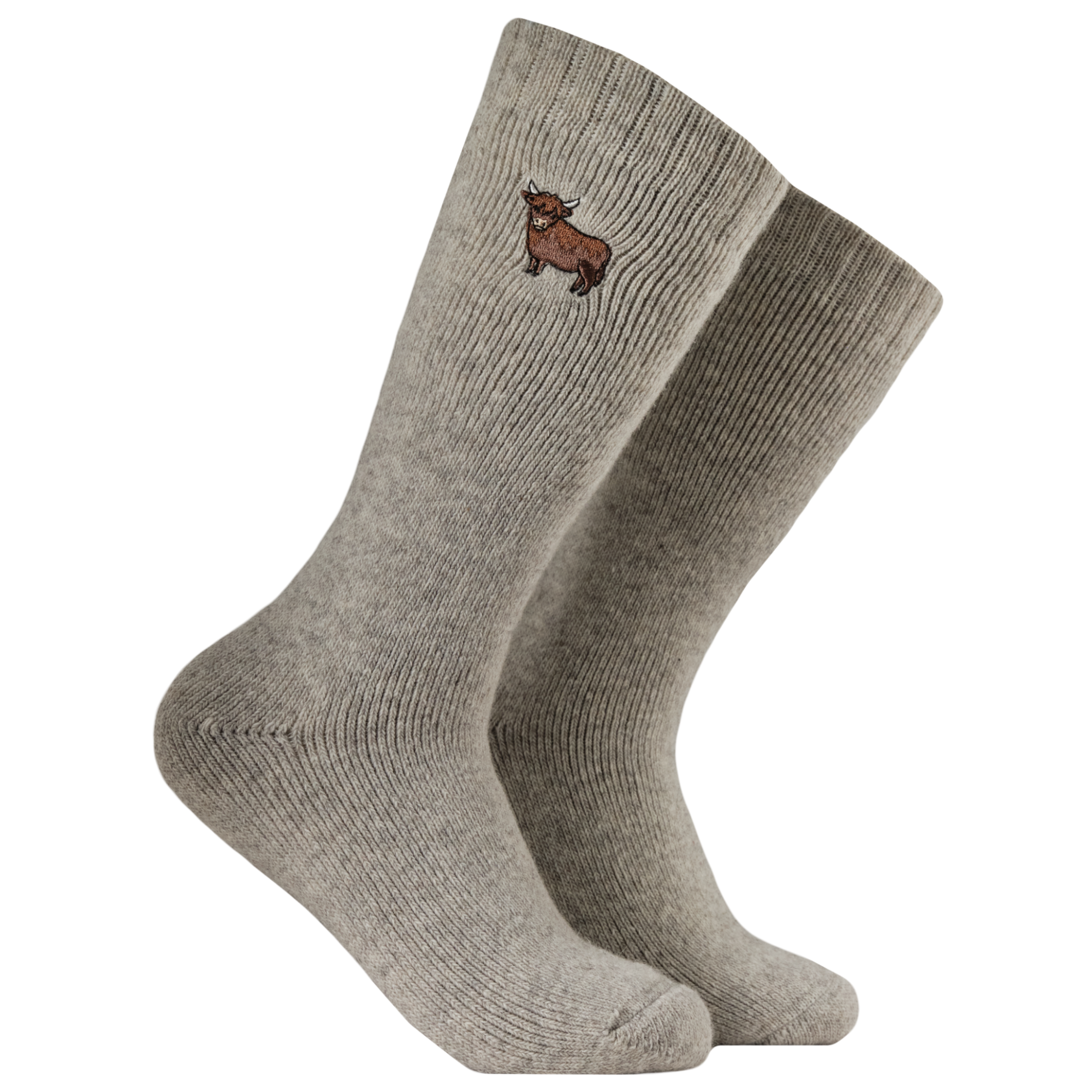 Highland Cow Embroidered Boot Socks