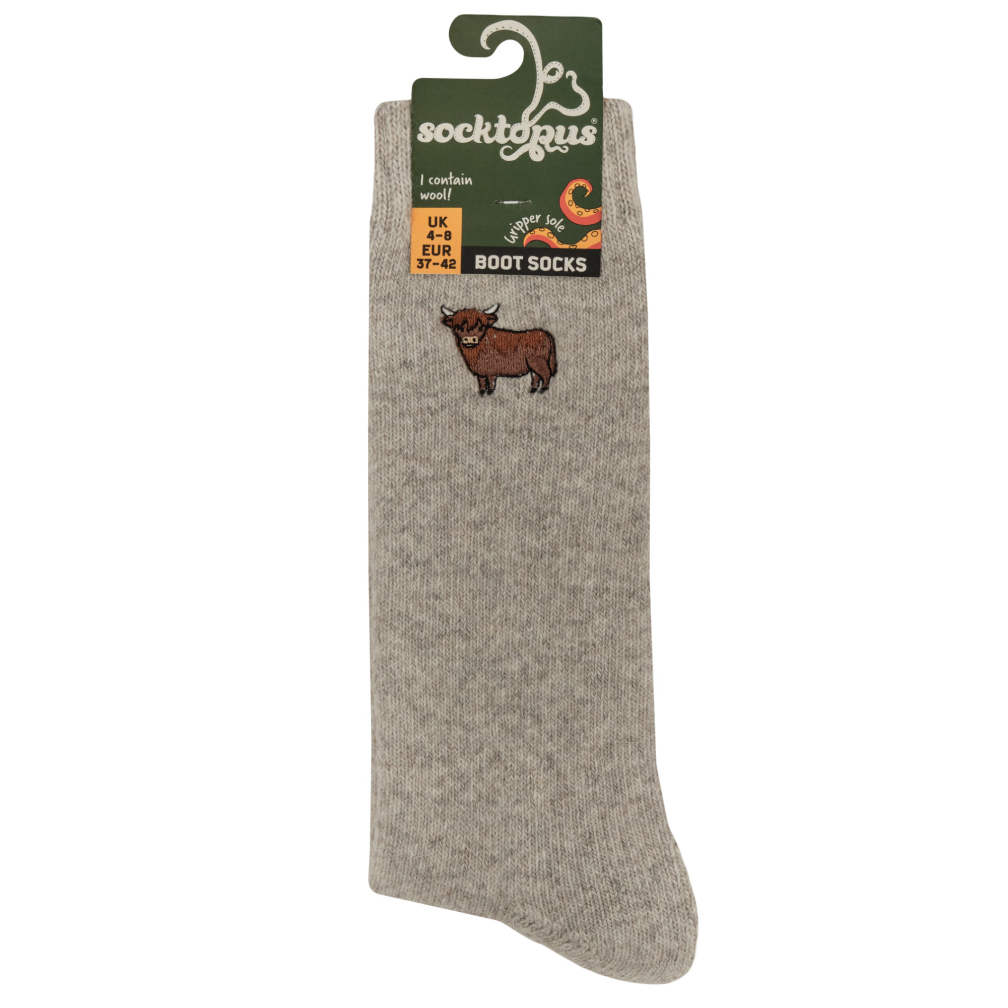 Highland Cow Embroidered Boot Socks