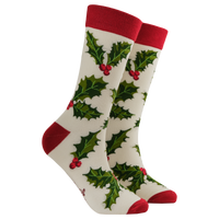 Holly Bamboo Socks - Deck the Toes