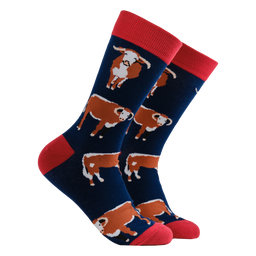 Longhorn Cow Socks - Horn To Be Wild