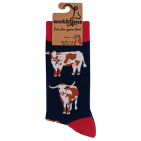 Longhorn Cow Socks - Horn To Be Wild