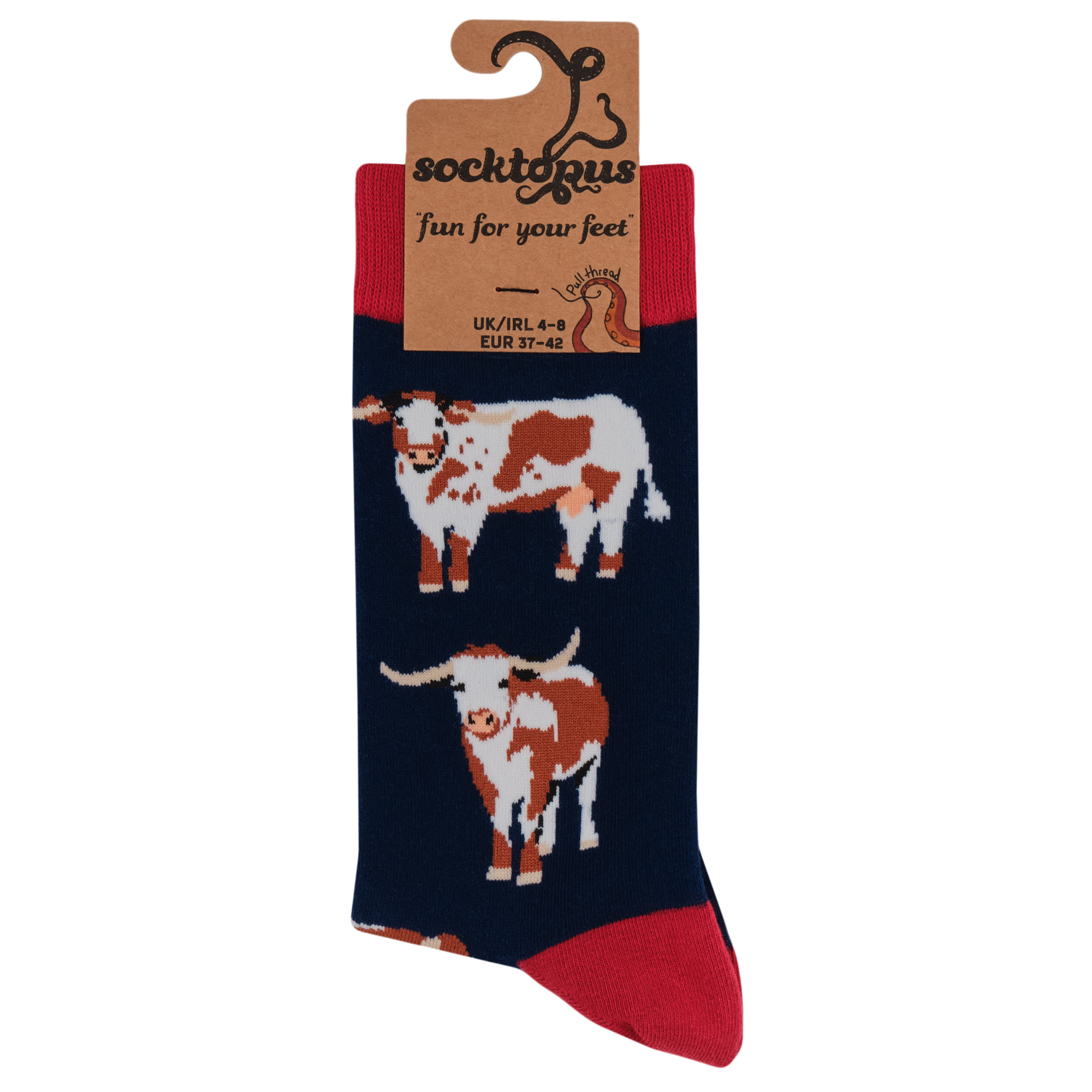 Longhorn Cow Socks - Horn To Be Wild