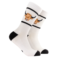 Highland Cow Athletic Socks