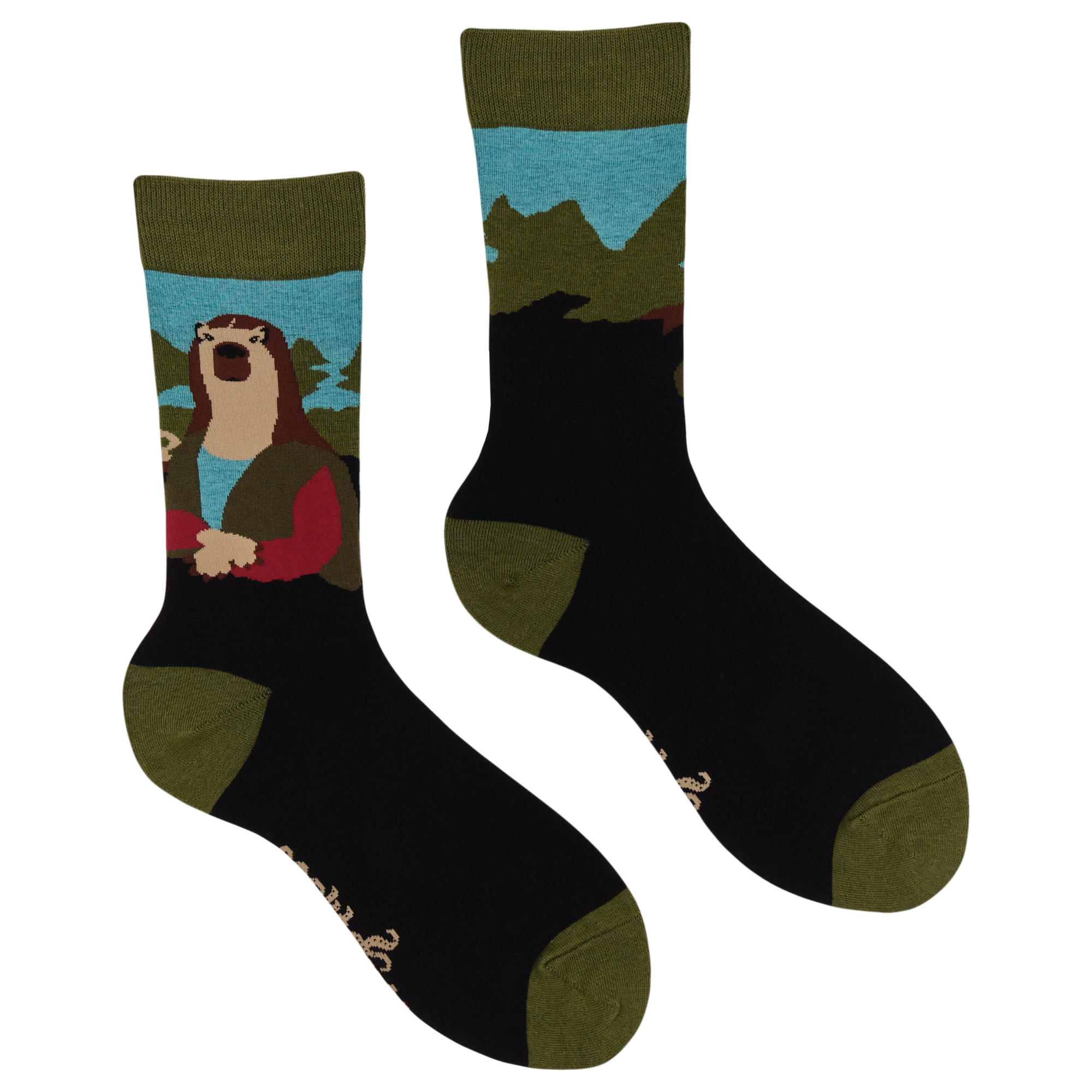 Capybara Mona Lisa Socks - I Louvre Capybaras
