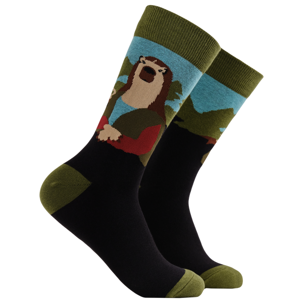 Capybara Mona Lisa Socks - I Louvre Capybaras