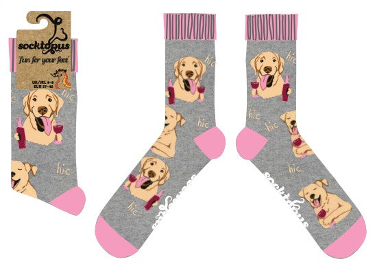 Labrador Socks - Lab In Wine