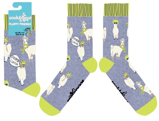 Fluffy Llama Drama Socks