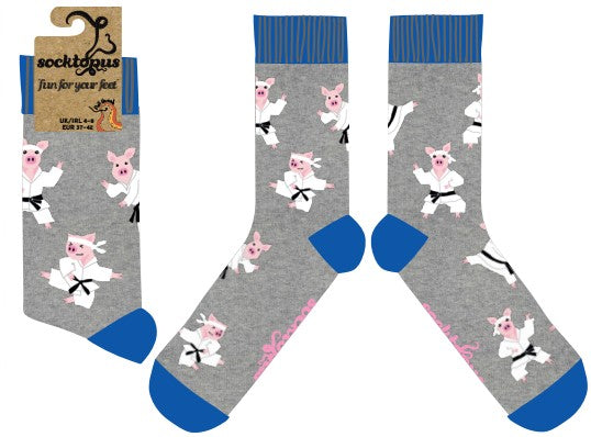 Karate Pig Socks - Pork Chop