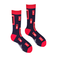 Telephone Socks - Red Boxes Bamboo