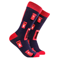 Telephone Socks - Red Boxes Bamboo