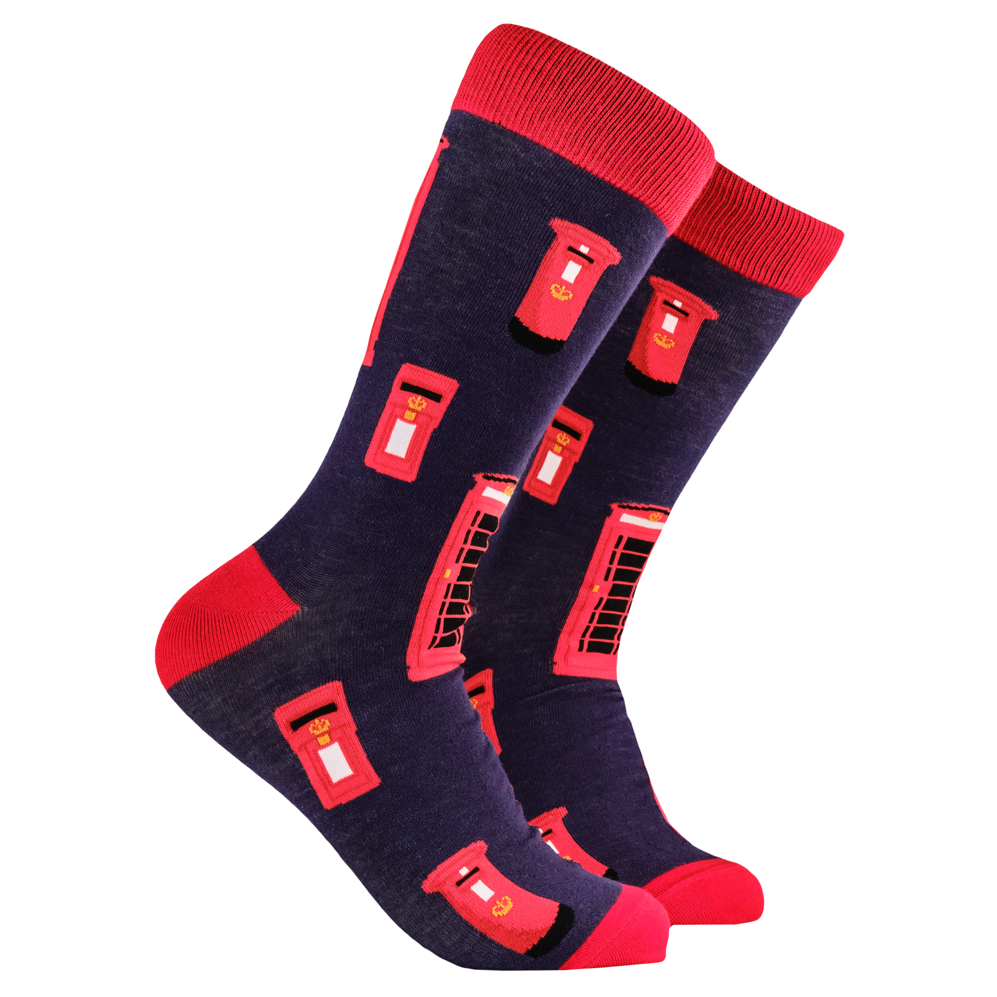 Telephone Socks - Red Boxes Bamboo