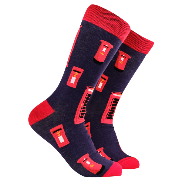 Telephone Socks - Red Boxes Bamboo