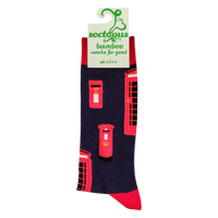 Telephone Socks - Red Boxes Bamboo