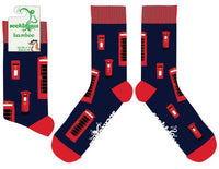 Telephone Socks - Red Boxes Bamboo