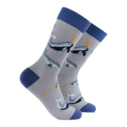 Narwhal Socks - Sea Unicorn Silver Lurex Small