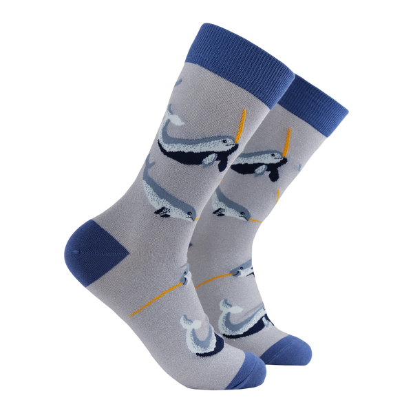 Narwhal Socks - Sea Unicorn Silver Lurex Small