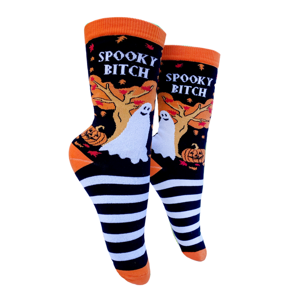 Spooky Bitch Slogan Socks