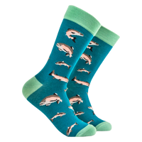 Salmon a Leaping Bamboo Socks