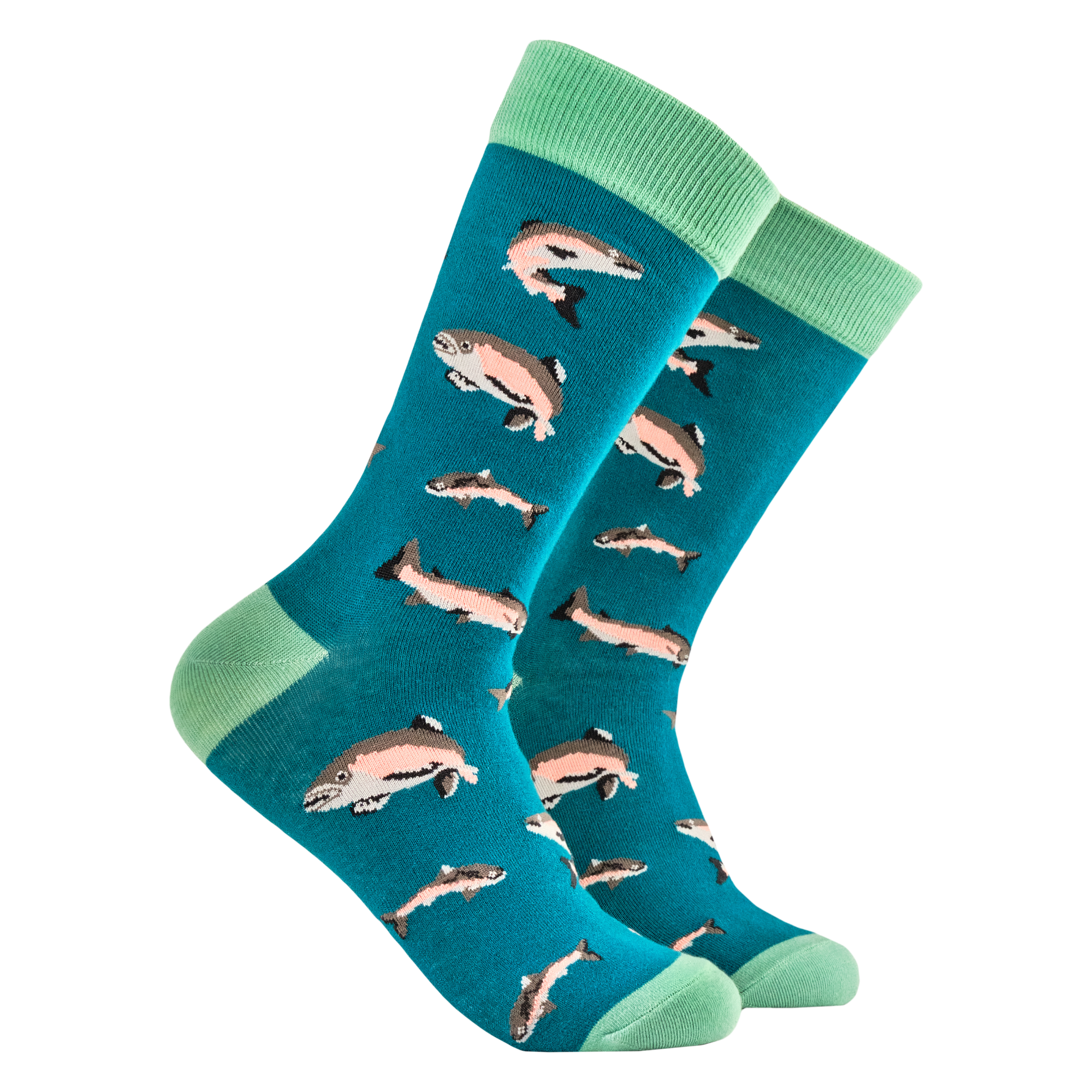 Salmon a Leaping Bamboo Socks