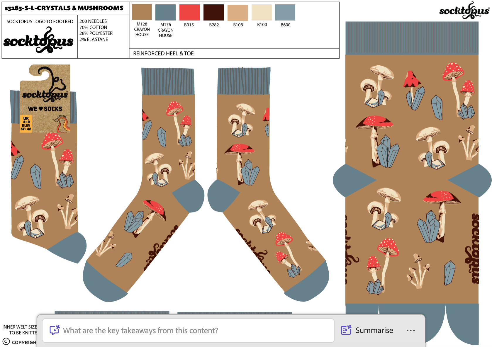 Crystals and Mushrooms Socks - Good Vibes and Fun-Gis