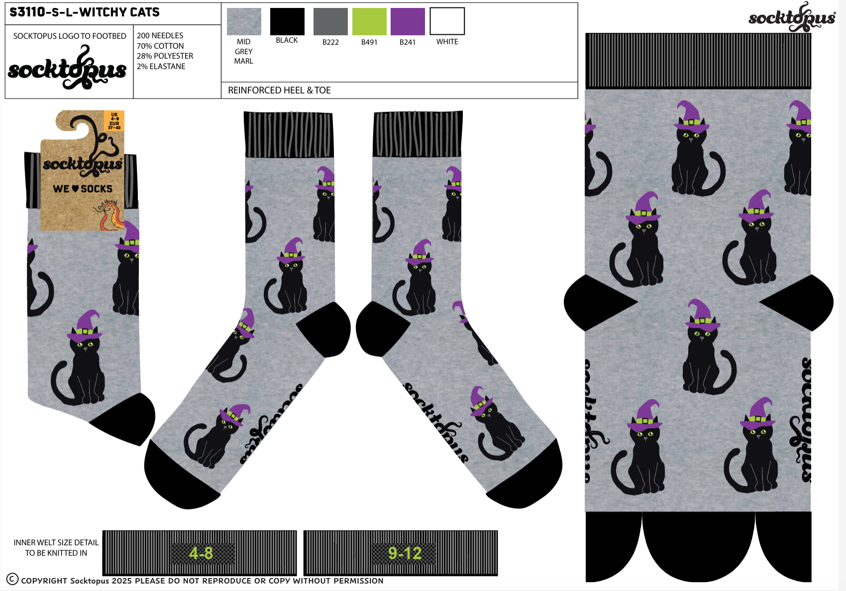 Witchy Cats Socks