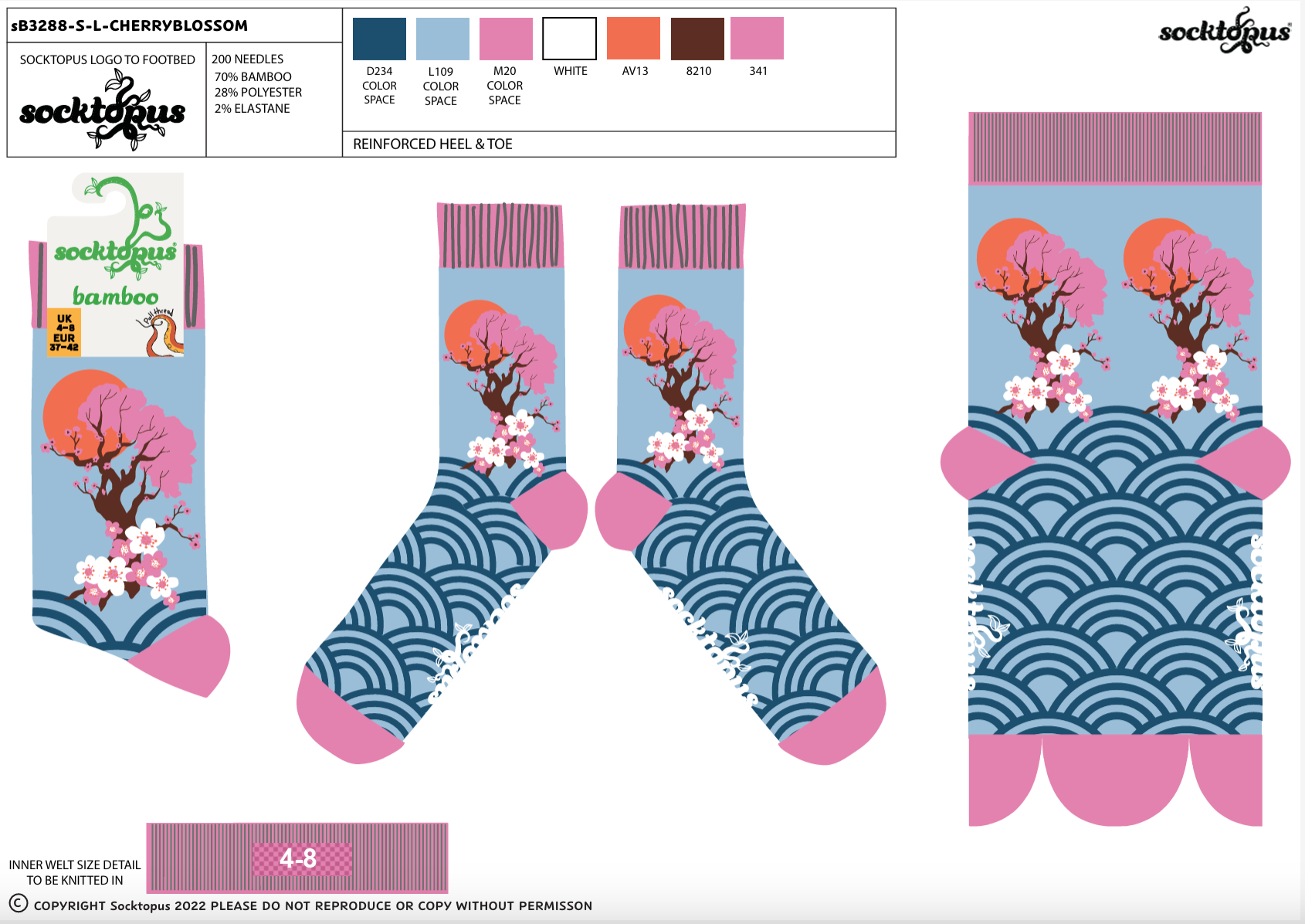 Cherry Blossoms Bamboo Socks