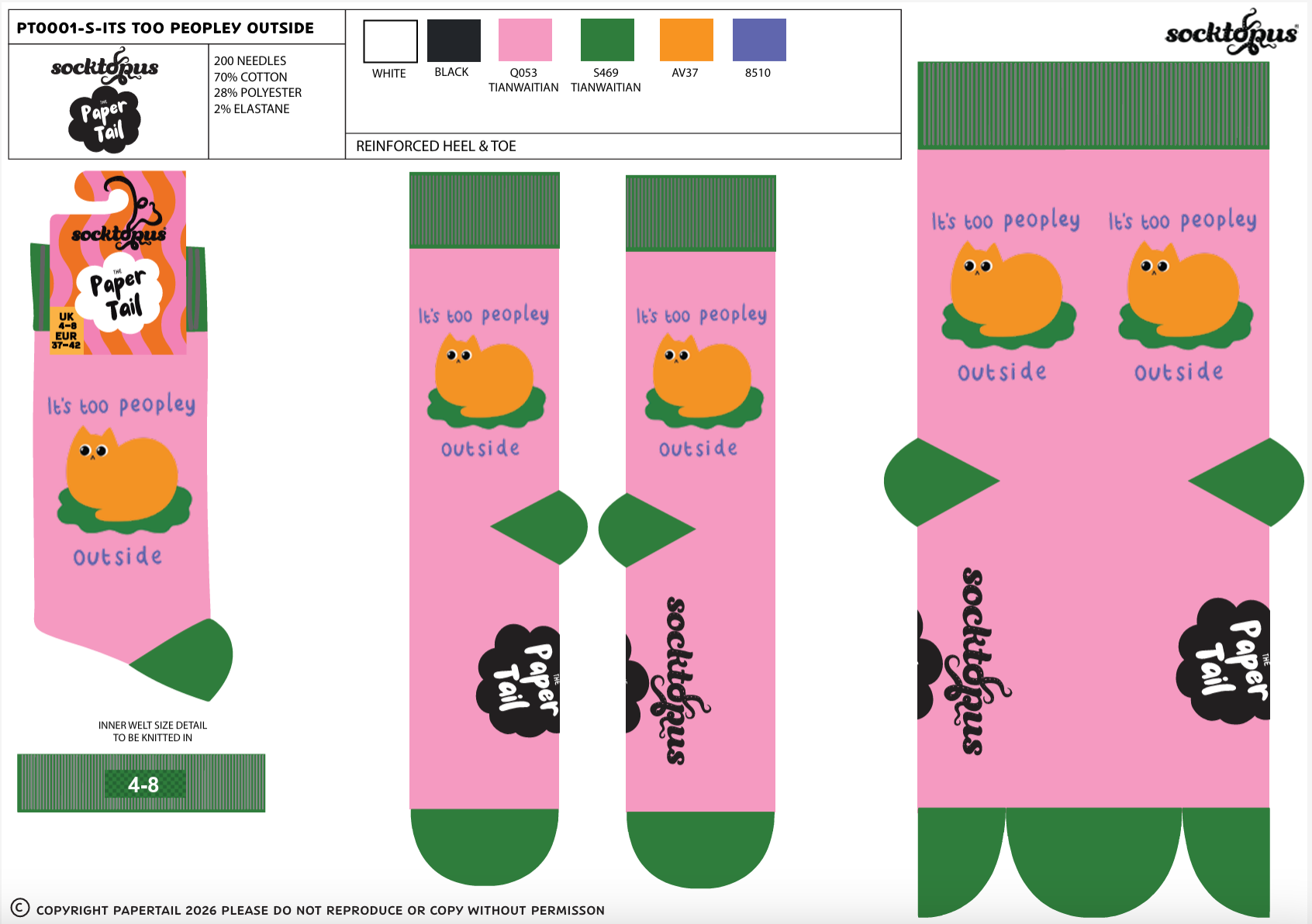 It's Too Peopley Outside Socks - Paper Tails
