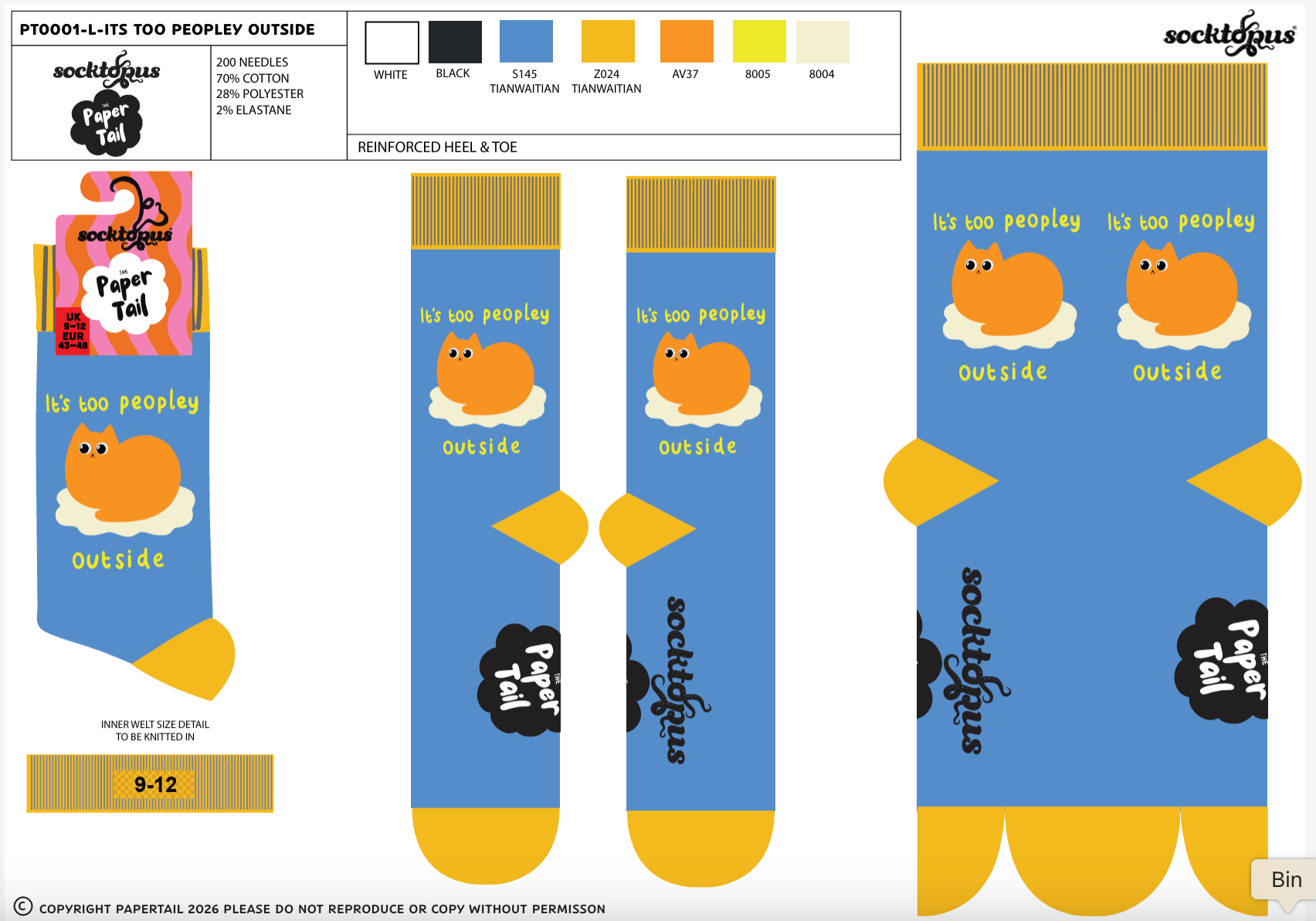 It's Too Peopley Outside Socks - Paper Tails