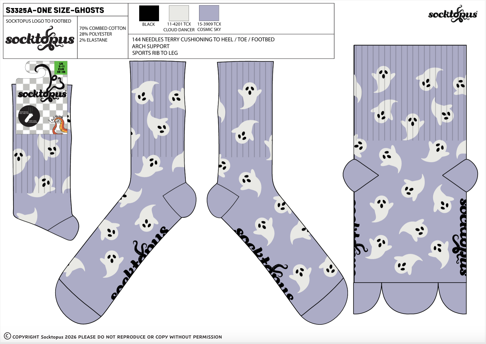 Ghosts Athletic Socks