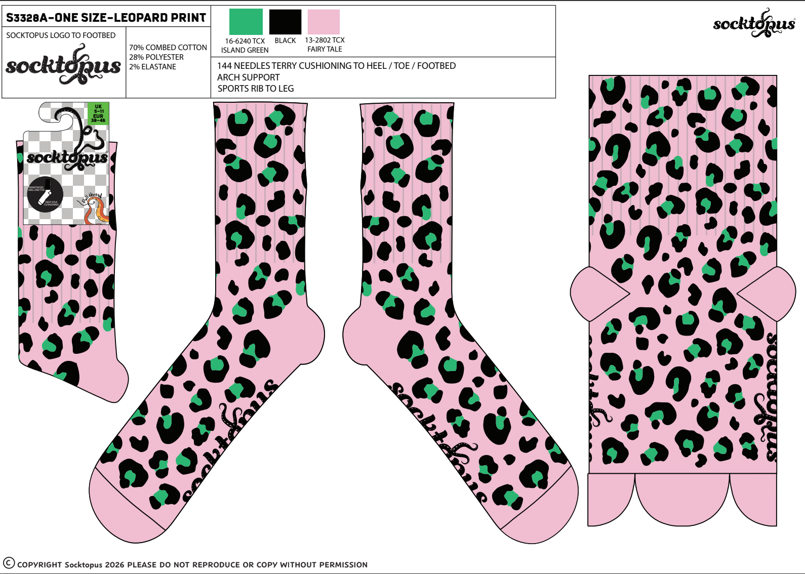 Leopard Print Athletic Socks