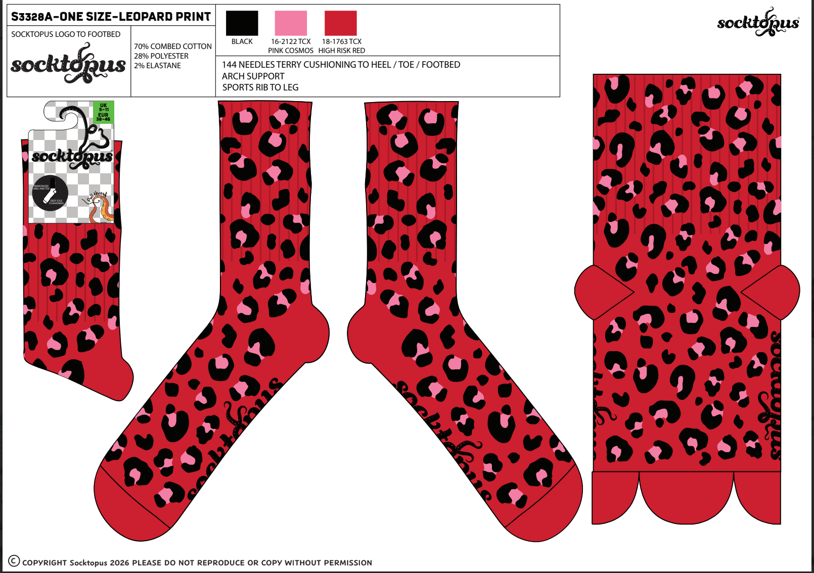 Leopard Print Athletic Socks