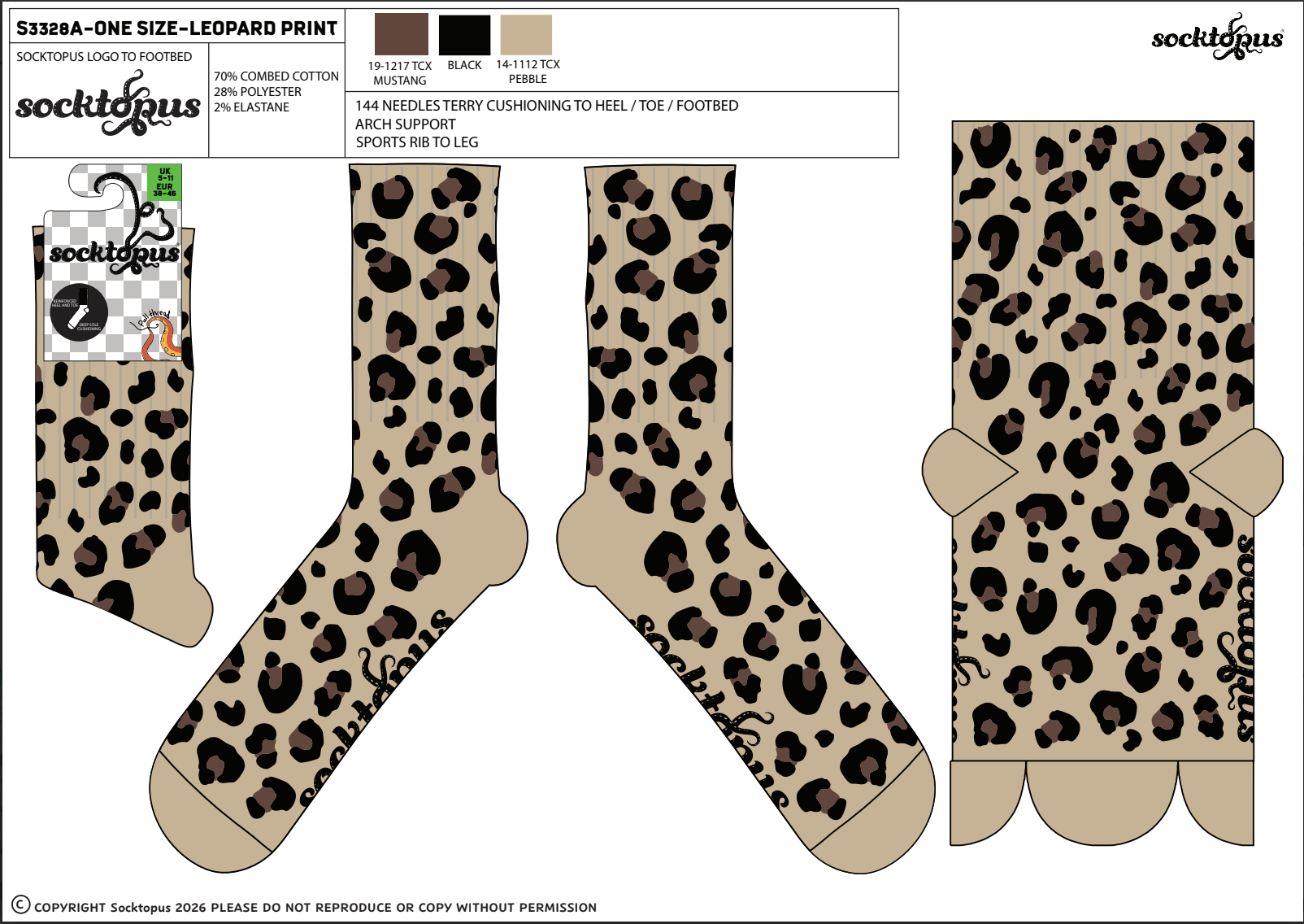 Leopard Print Athletic Socks