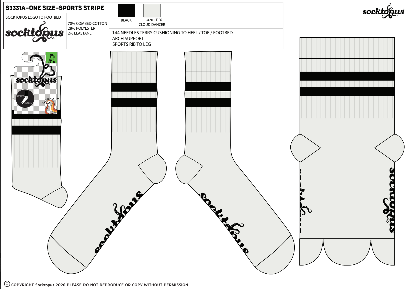 Sports Stripe Athletic Socks