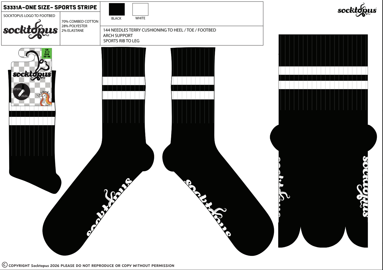 Sports Stripe Athletic Socks