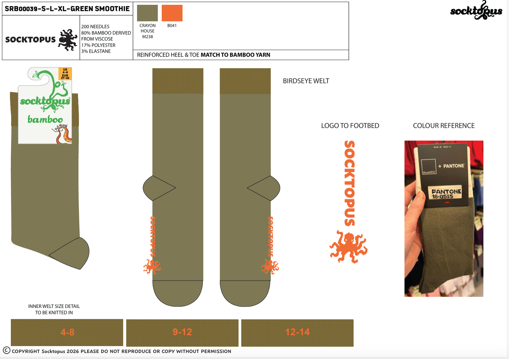 Green Smoothie - Bamboo Colours Socks