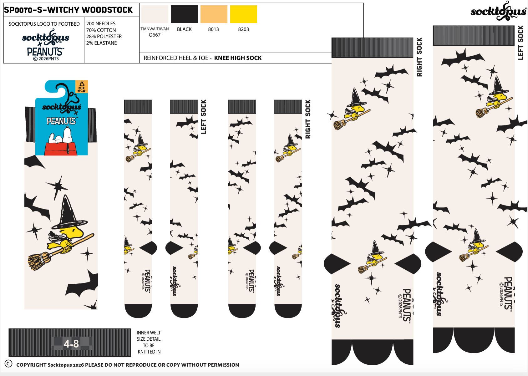 Witchy Woodstock Knee High Socks - Peanuts