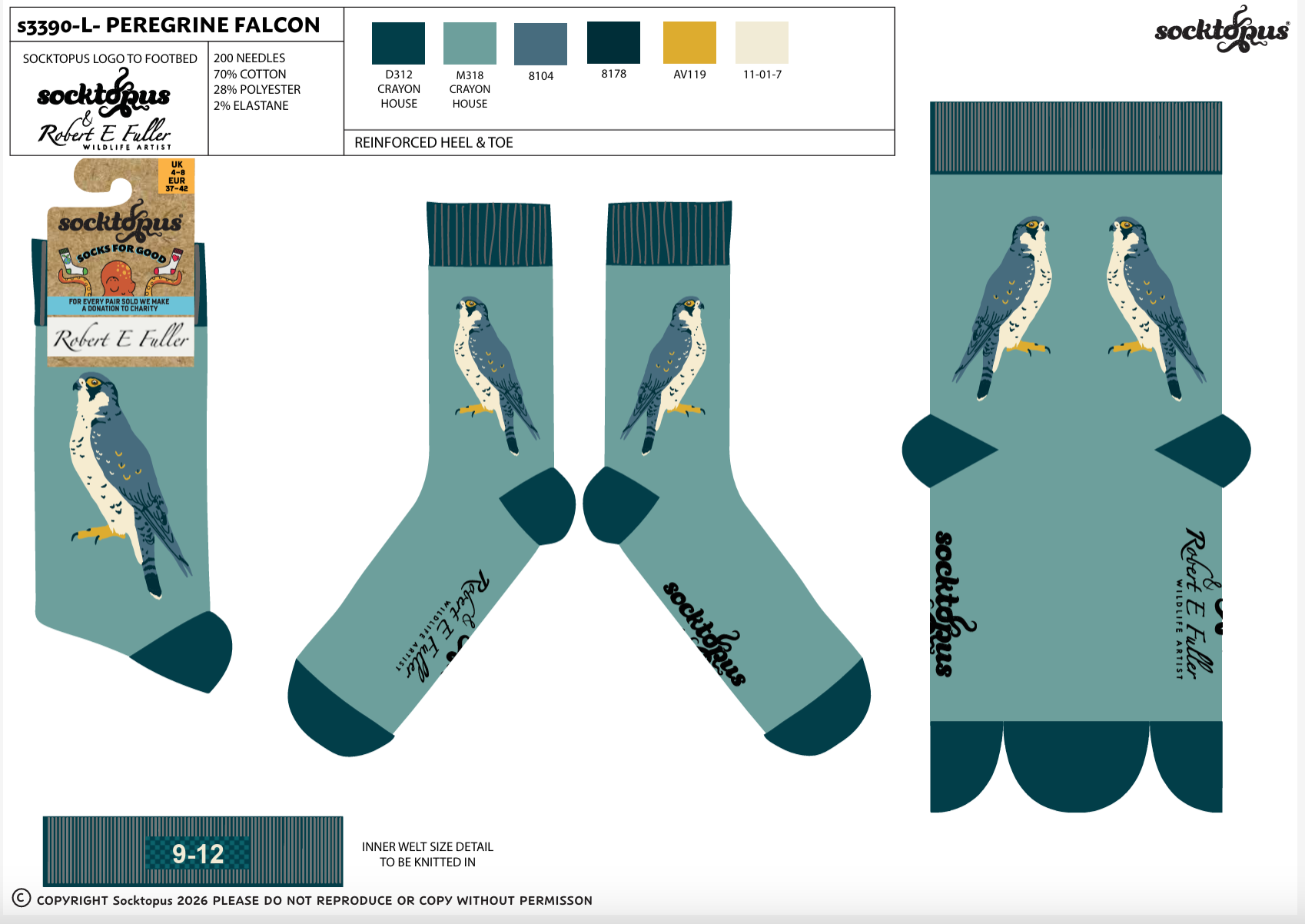 Peregrine Falcon Socks - Robert E Fuller