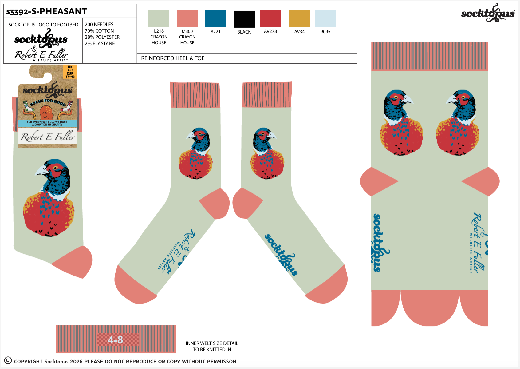 Pheasant Socks - Robert E Fuller