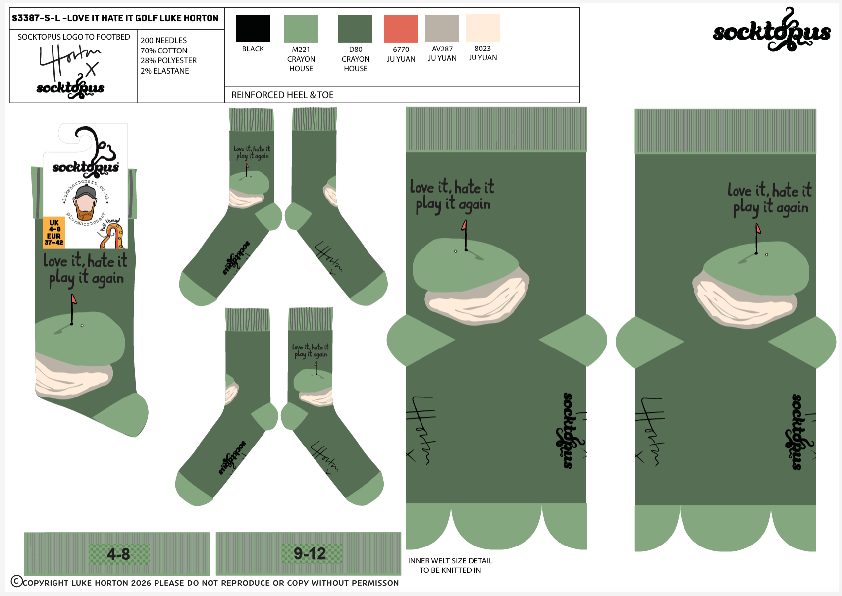 Love It Hate It Golf Socks - Luke Horton