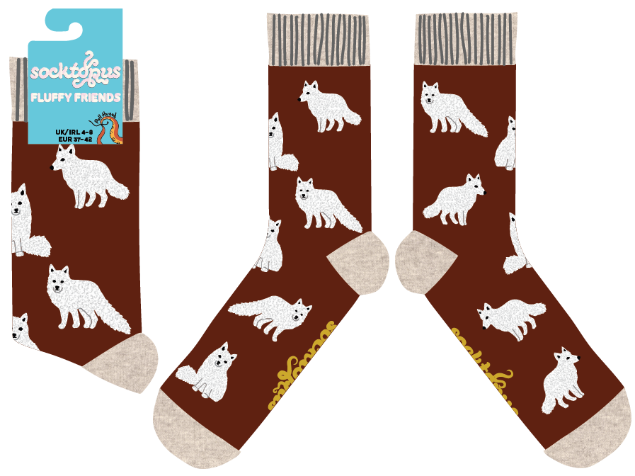 Fluffy Arctic Foxes Socks