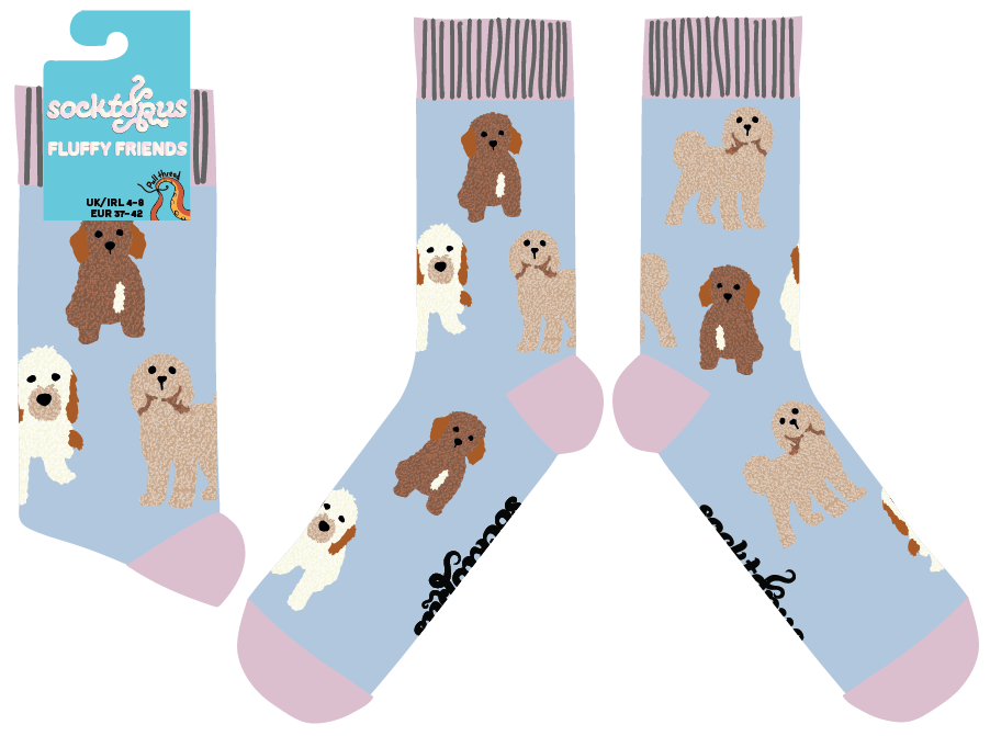 Fluffy Cockapoo Socks