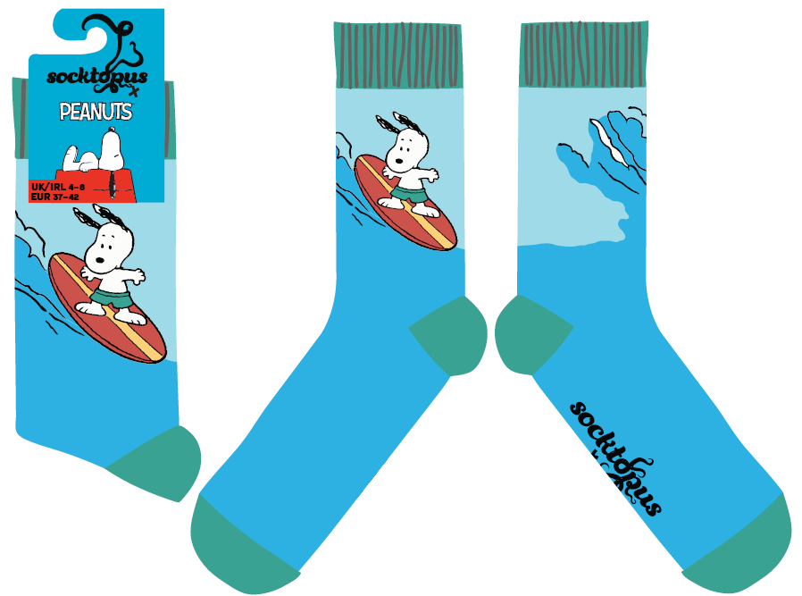 Snoopy Surfs Up Socks - Peanuts