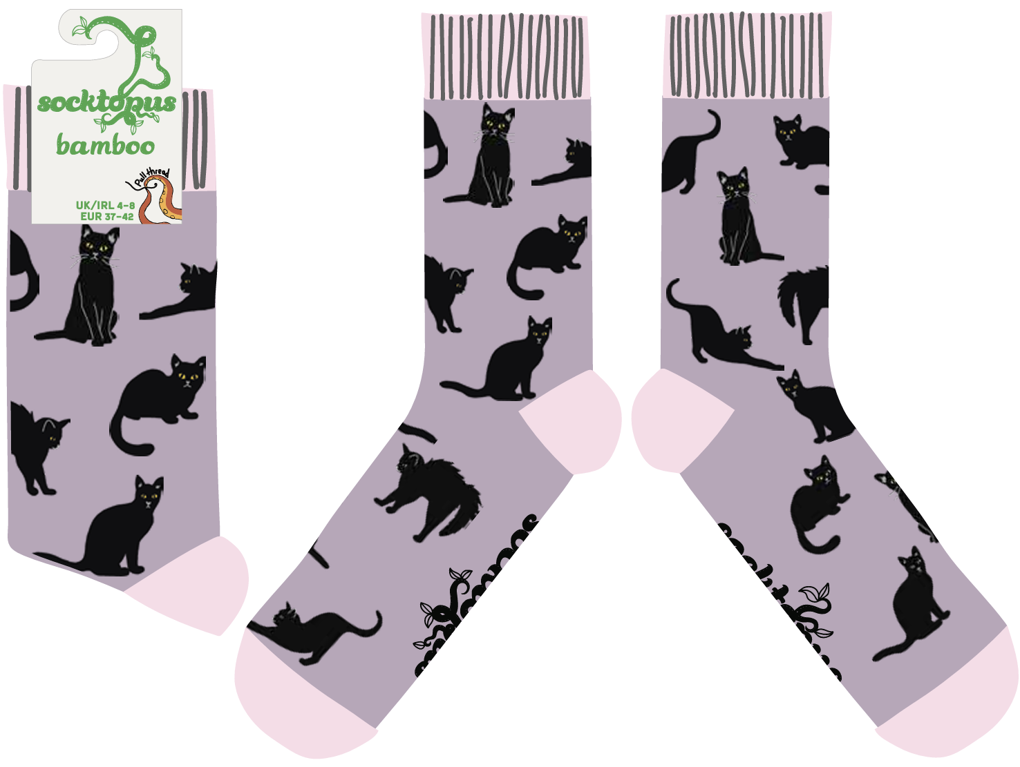 Black Cats Bamboo Socks
