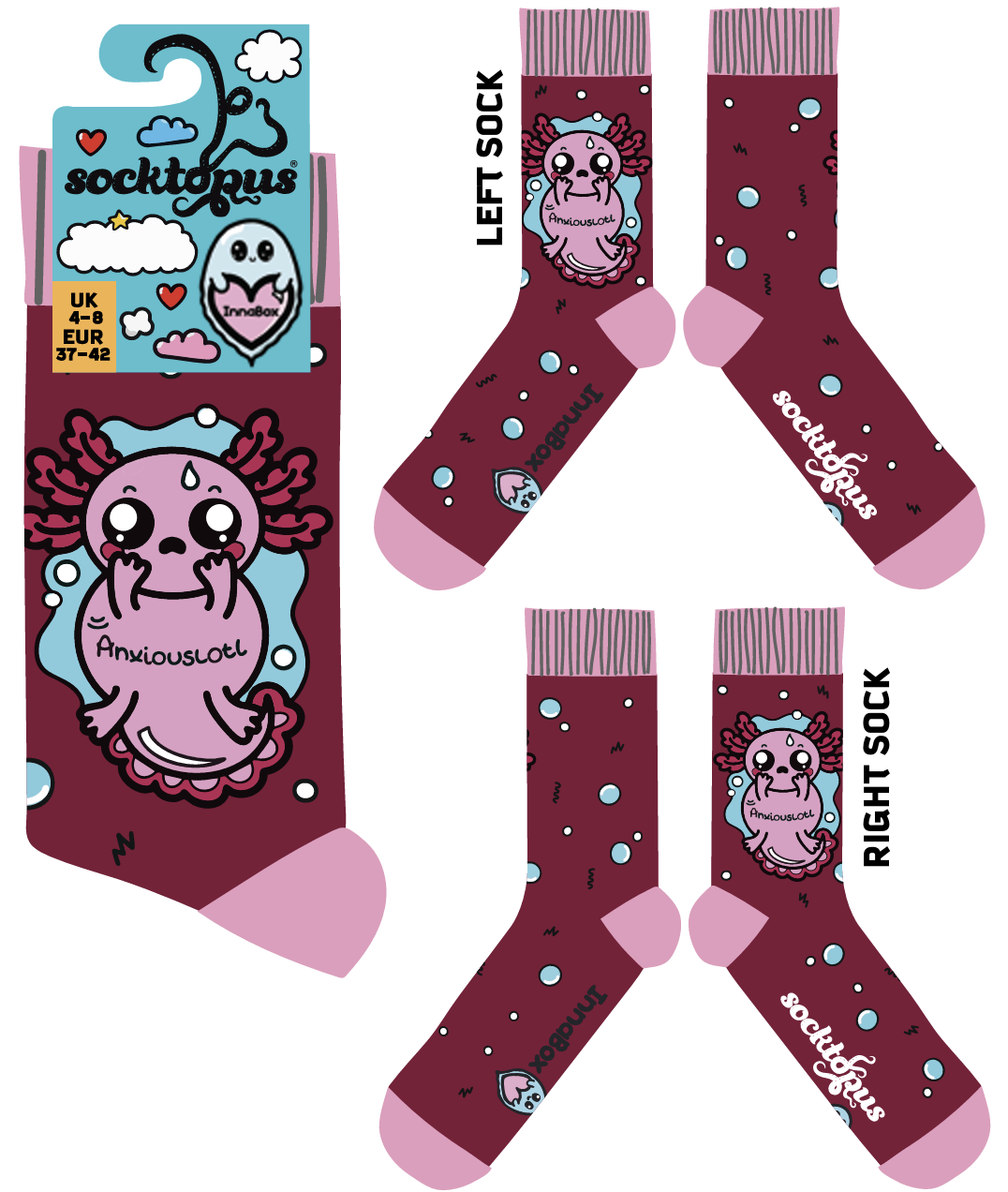 InnaBox - Anxiouslotl Socks