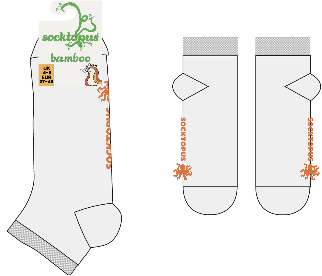 Cream Soda - Bamboo Colours Trainer Socks