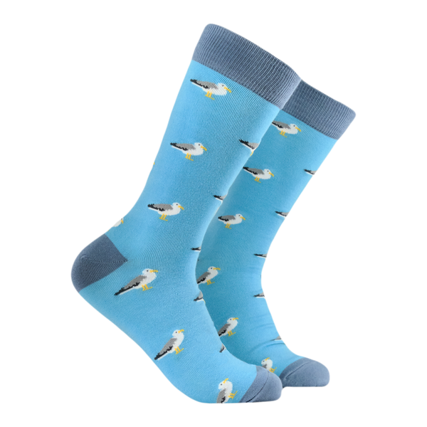 Seagulls Bamboo Socks - LARGE BLUE