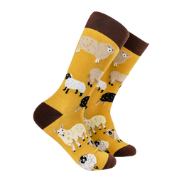 Sheep Lover Socks - SMALL MUSTARD