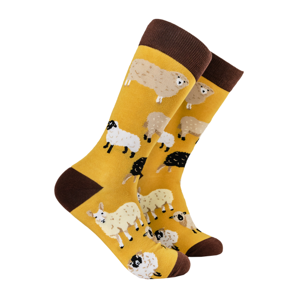 Sheep Lover Socks - SMALL MUSTARD