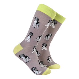 Spaniel Socks - LARGE GREY